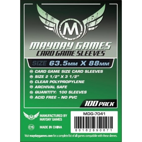 Mayday Games Card Game Sleeves (Pack of 100) 63.5X 88 MM