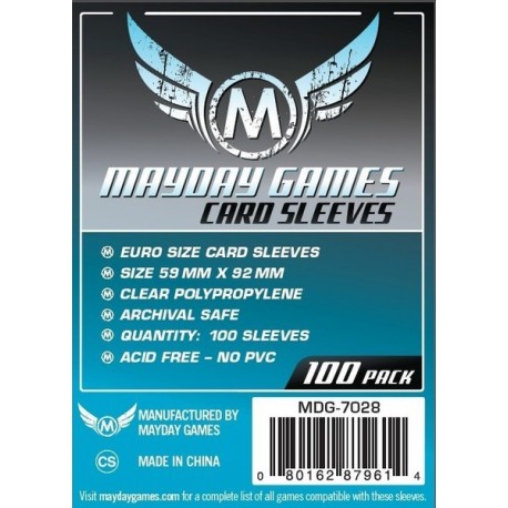 Mayday Games Card Sleeve (Pack of 100) 59 MM X 92 MM