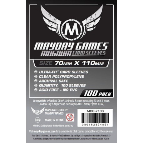 Mayday Games Card Sleeve 70 MM X 110 MM