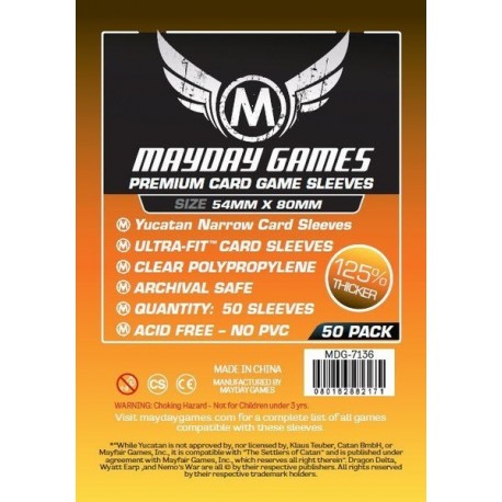 Mayday Games Premium Card Game Sleeves  (Pack of 50) 54 X 80 MM