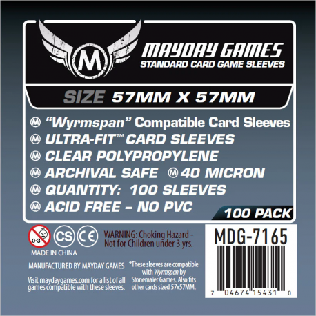 Mayday Games Wyrmspan Compatible Card Game Sleeves (Pack of 100) 57 x 57 MM