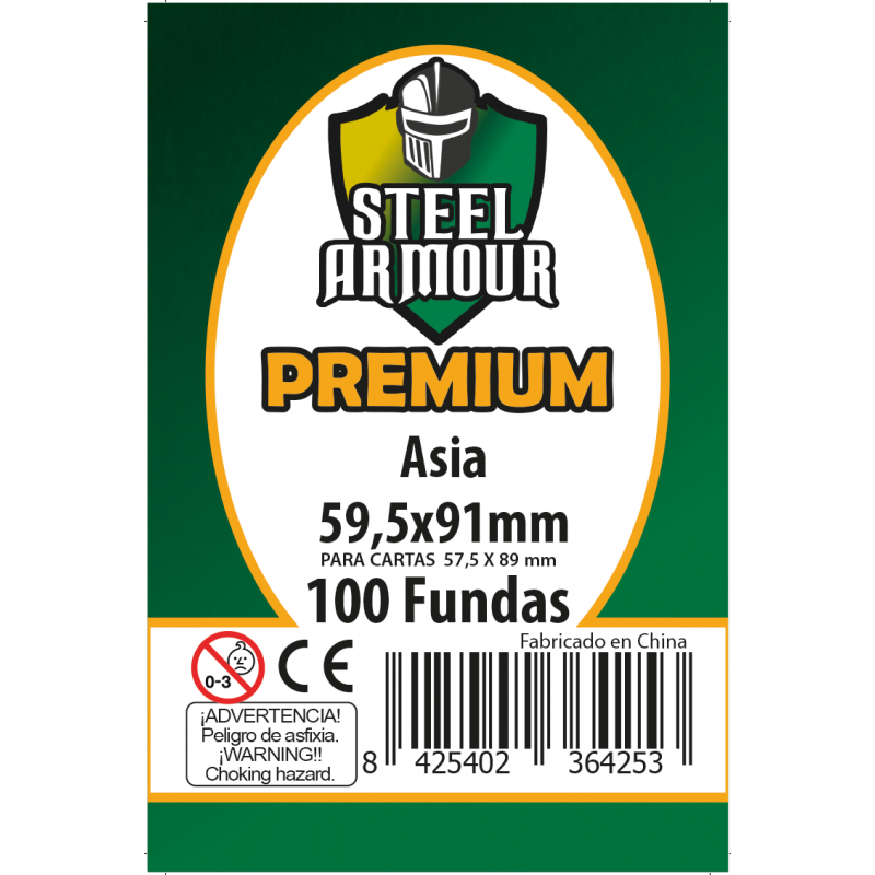 100 Fundas tamaño Asia Premium (59,5x91mm)