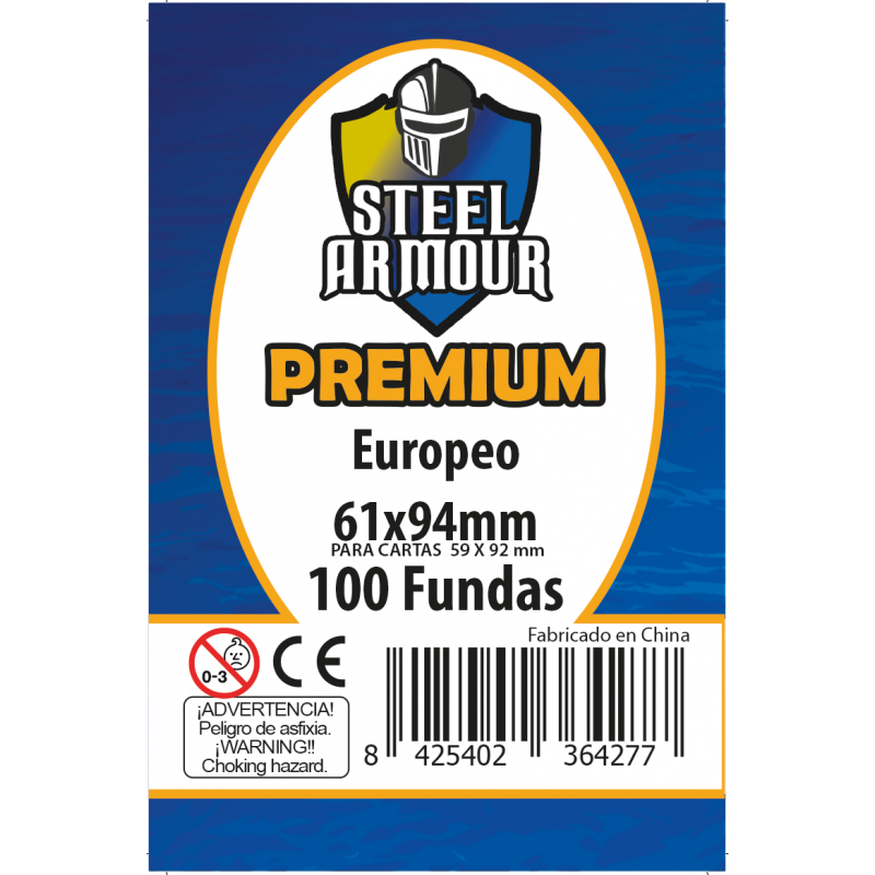 100 Fundas tamaño Europeo Premium (61x94mm)