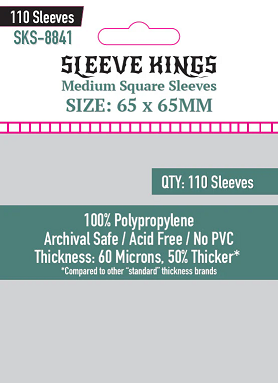 Medium Square Card Sleeves (65x65mm) 110 Pack