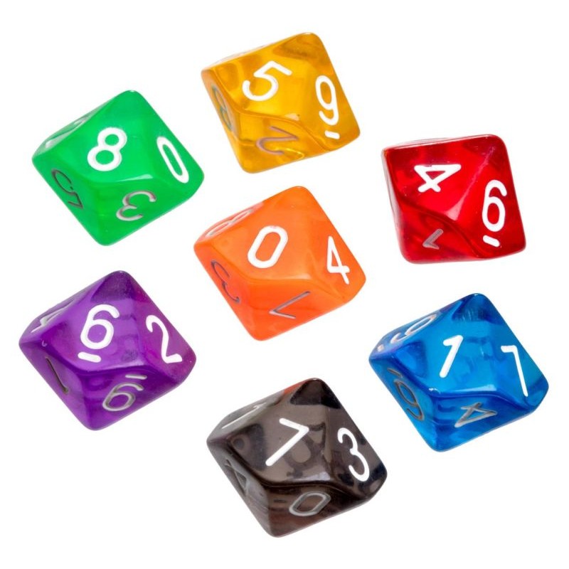 Dado Transparente 10 caras