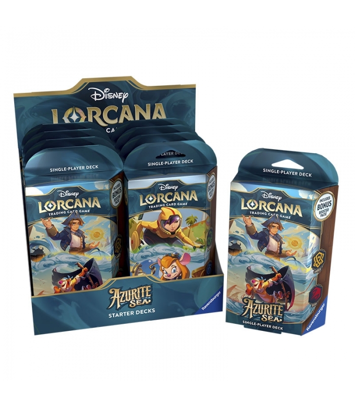 Disney Lorcana TCG. Mazo para un jugador. Azurite Sea. Emerald-Saphire. Inglés.